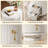 3-Drawer Round Bedroom Nightstand White