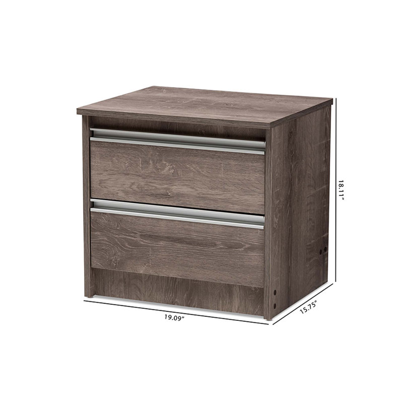 Table de chevet 2 tiroirs Caden Naomi