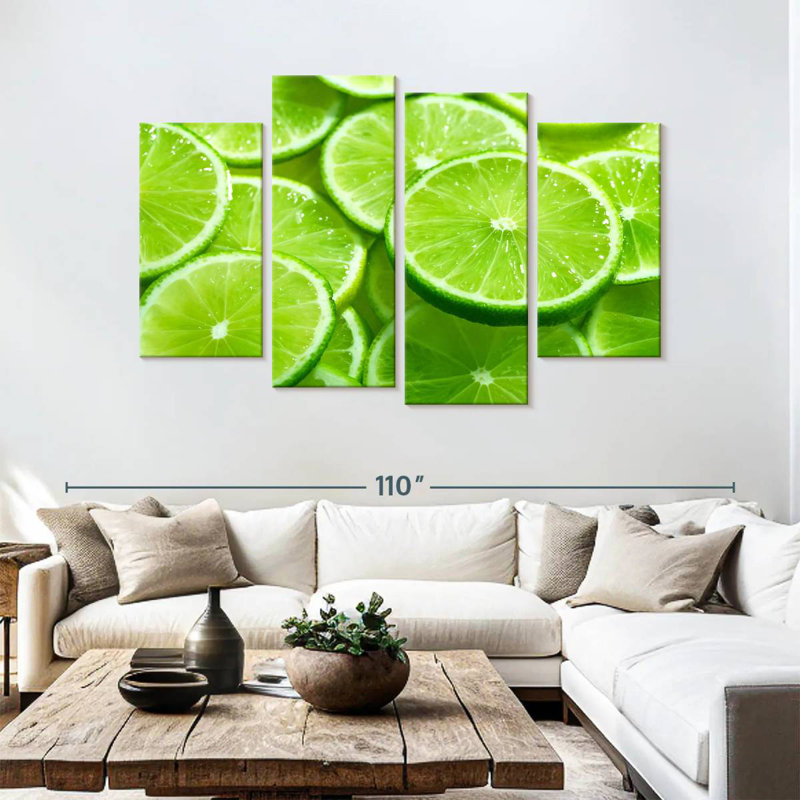 Yarlin Lime Slices, 54" H x 84" W