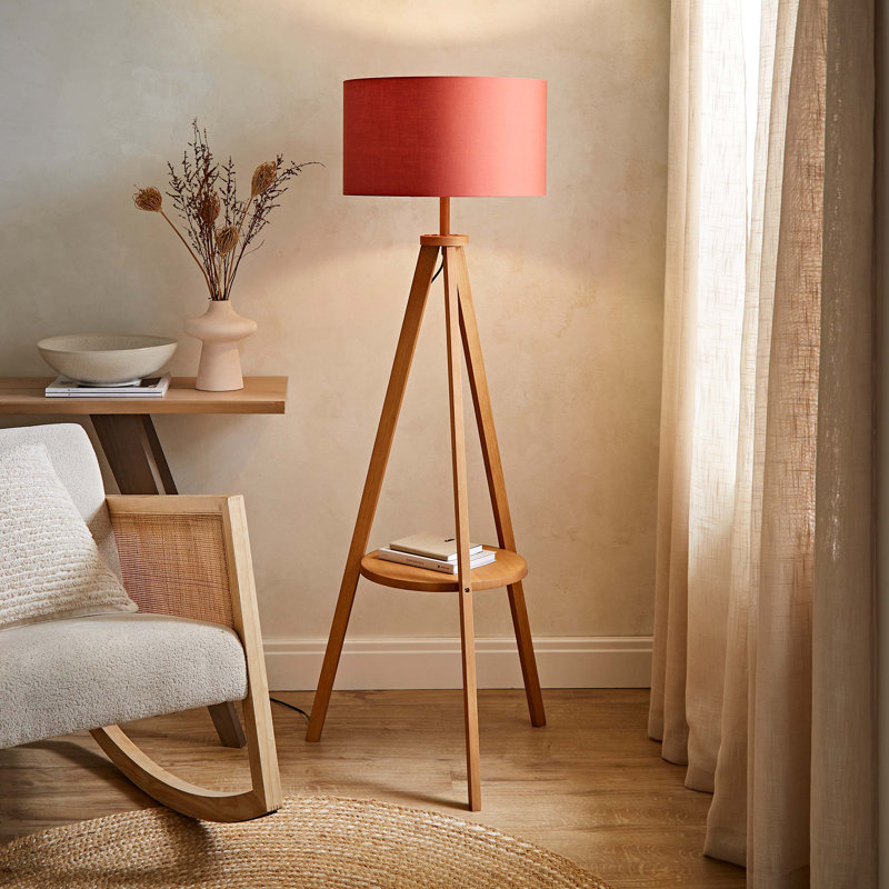 148cm Satin Tripod Floor Lamp, No, Red
