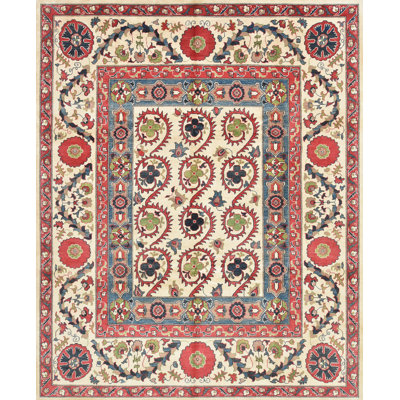 Tapis oriental en laine noué à la main beige
