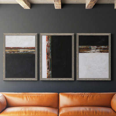 Lodge Pun I - ensemble de 3 peintures sur toile encadrées