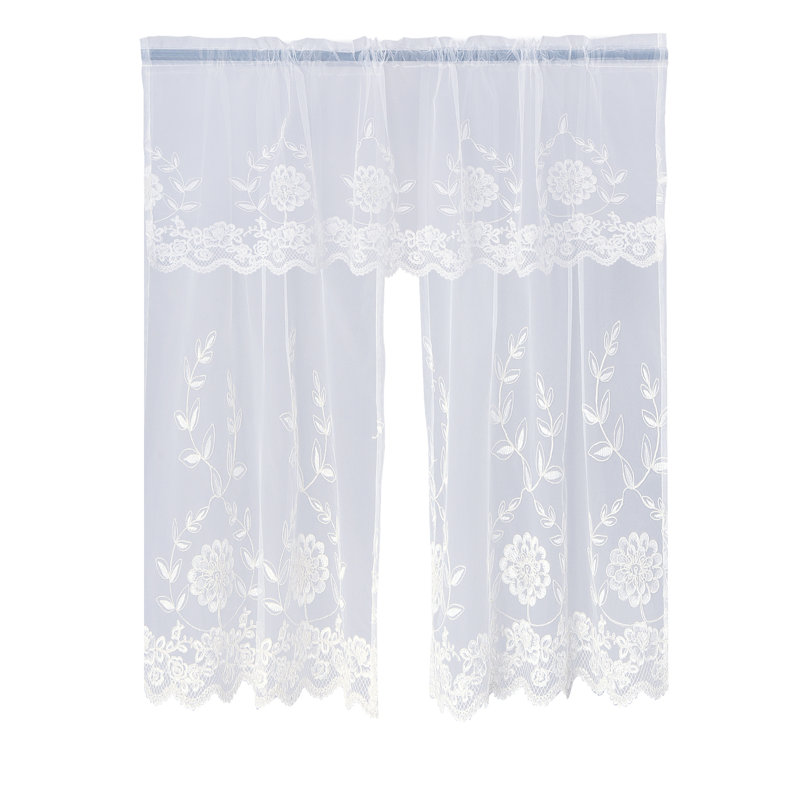 Sequim Chevron Scalloped Window Valance, Ivory
