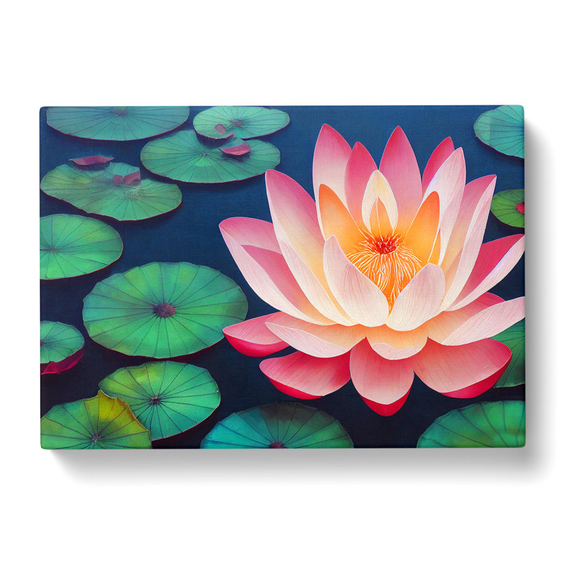 An Appealing Lotus Flower - Wrapped Canvas, 40cm H x 60cm W x 3cm D