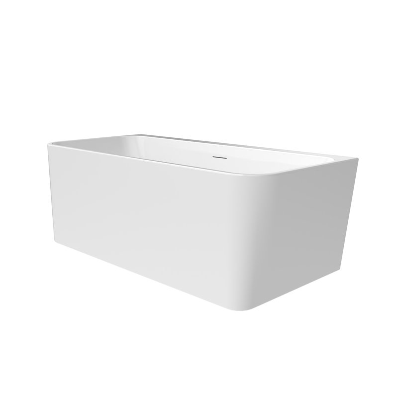 Lilac 67" x 32" Freestanding Acrylic Air Soaking Bathtub in Glossy White with Drain and Overflow