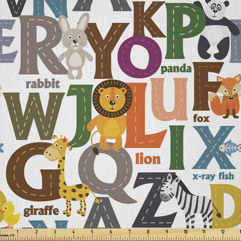 Davyon Animals and Initials Learning Multi-Purpose Fabric