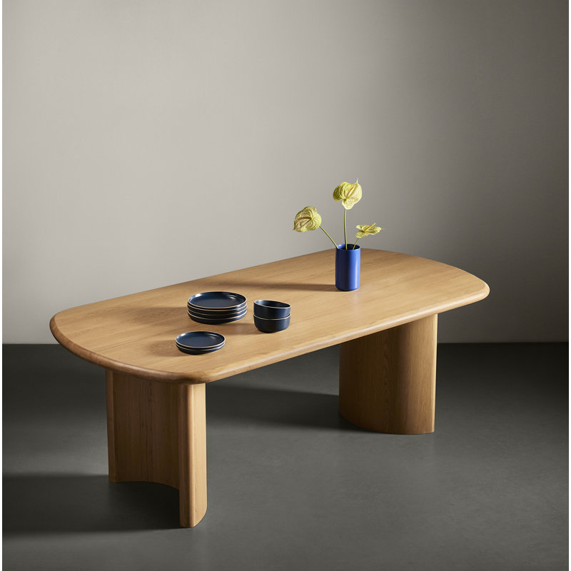 Circa 84" Curved Leg Dining Table, Natural