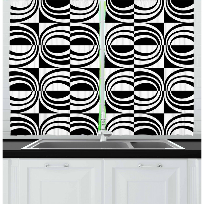 Geometric Tailored Kitchen Curtain