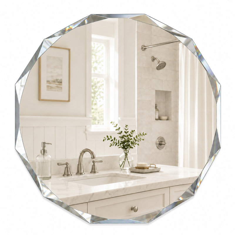 Miroir de salle de bain biseauté, 24 po x 24 po