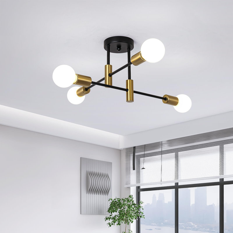 Coblitz 4 - Light Sputnik Chandelier, Black/Gold