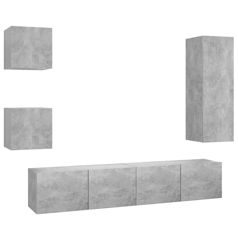 Blackshare Unfinished Entertainment Centre for TVs up to 88", Concrete Grey