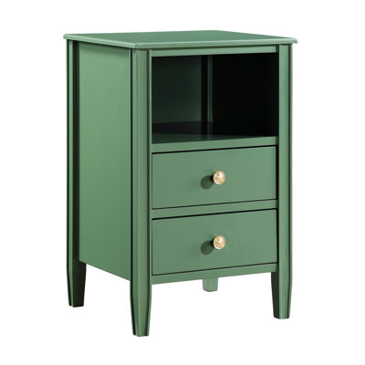 Table de chevet pour chambre à coucher, table de chevet à 2 tiroirs avec tablette ouverte pour la chambre à coucher