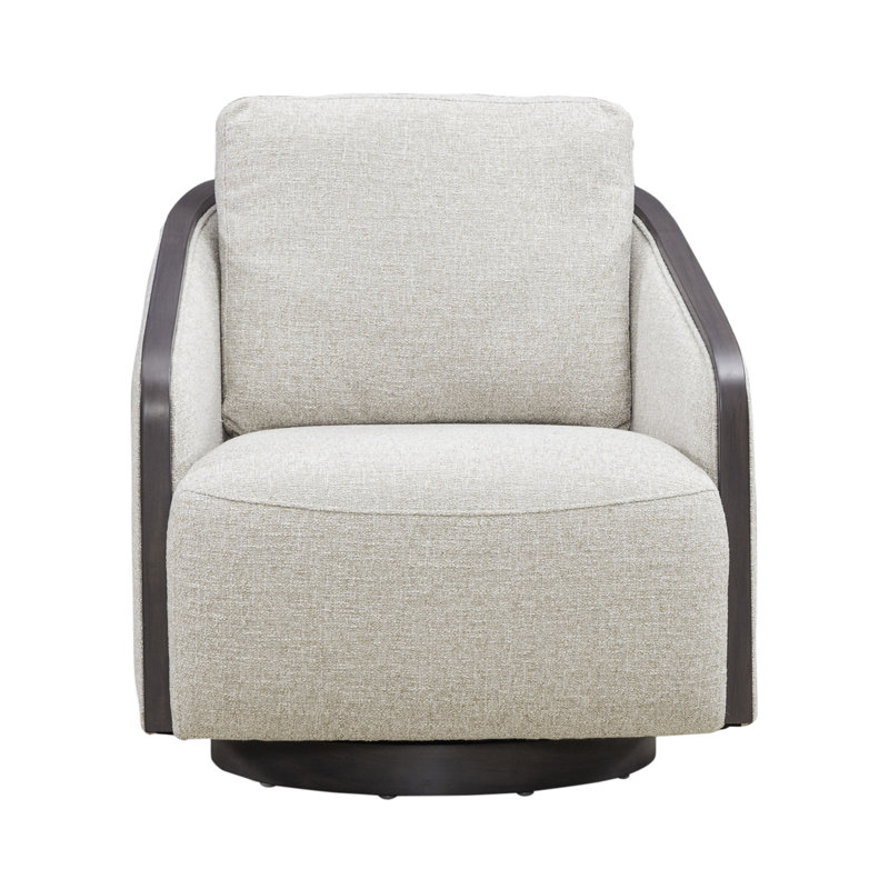  Fauteuil d'appoint pivotant rembourré Abere, Polyester beige / noir, Noir, noir, noir, noir