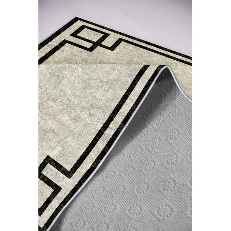 Eco-Friendly Hall Carpet, 100% Polyester, 3.3 x 4.9 ft | Antibacterial, Non-Slip PVC Dot Underside, 650 g/m² | Machine Washable, Digital Printing, Grey Color | Perfect for Home Entrance & Living Spaces