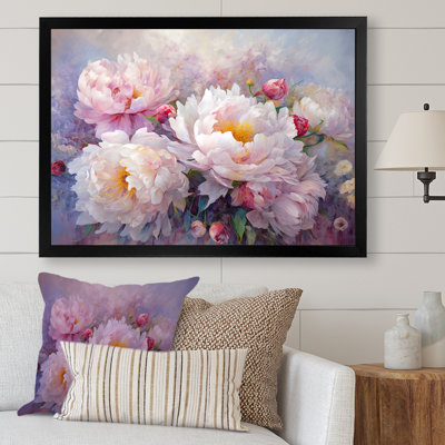 Pink And White Peonies Florescence Charm I - Peonies Canvas Prints