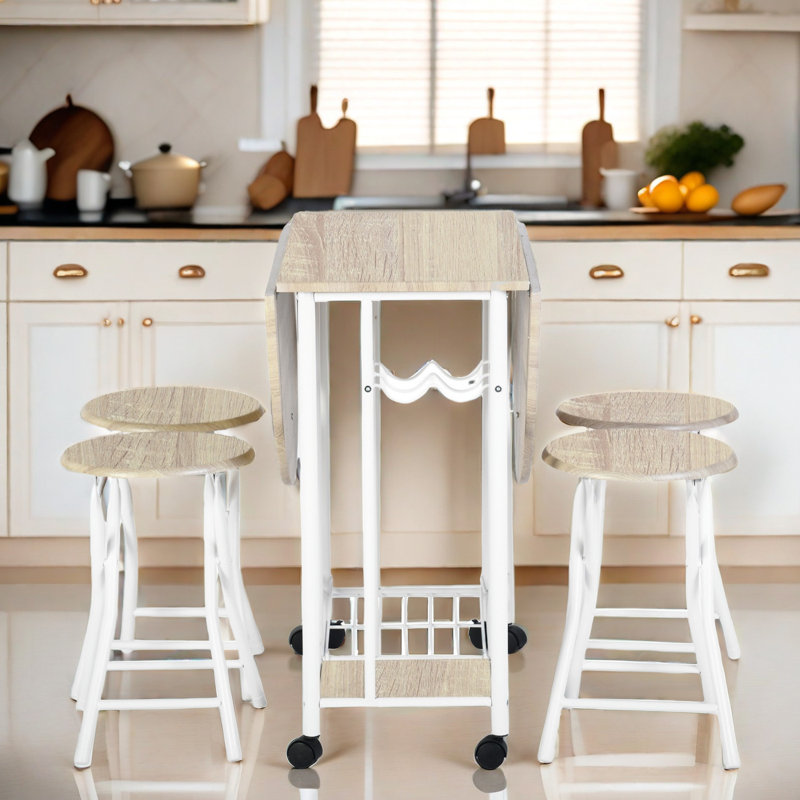 Aivery 4 - Person Dining Set, Begie/White