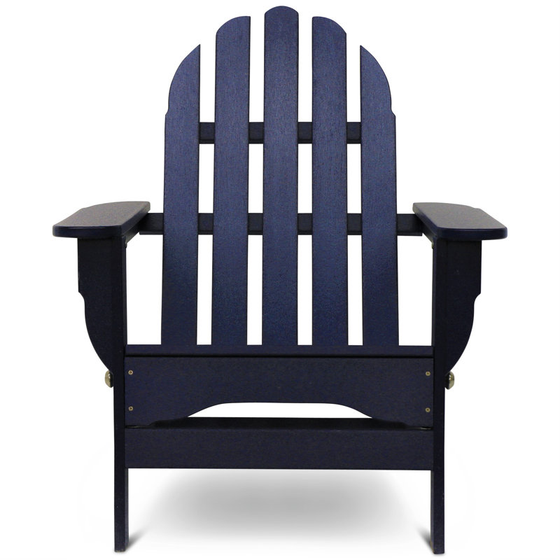 Leighton Foldable Outdoor Adirondack Chair, Navy