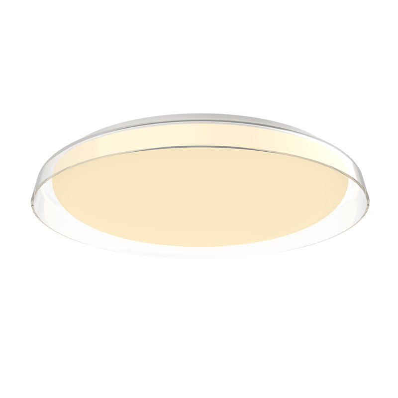 Plafonnier encastré 1 lumière DEL Hampton, Transparent, H 3,25 po x l 20,875 po x P 20,875 po