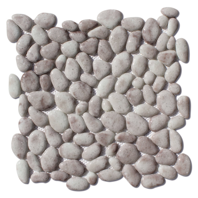 12" x 12" Glass Rock Wall Tile, Gray/Beige