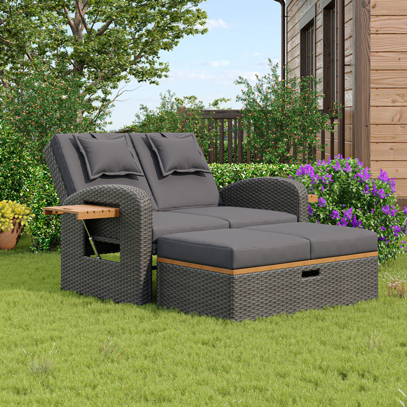 120cm Wide Straight Steel Patio Daybed
