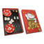 Service à sushis Maneki Neko Lucky Cats pour 2 personnes, comprenant des assiettes à sauce rouge, des baguettes et des repose-baguettes.