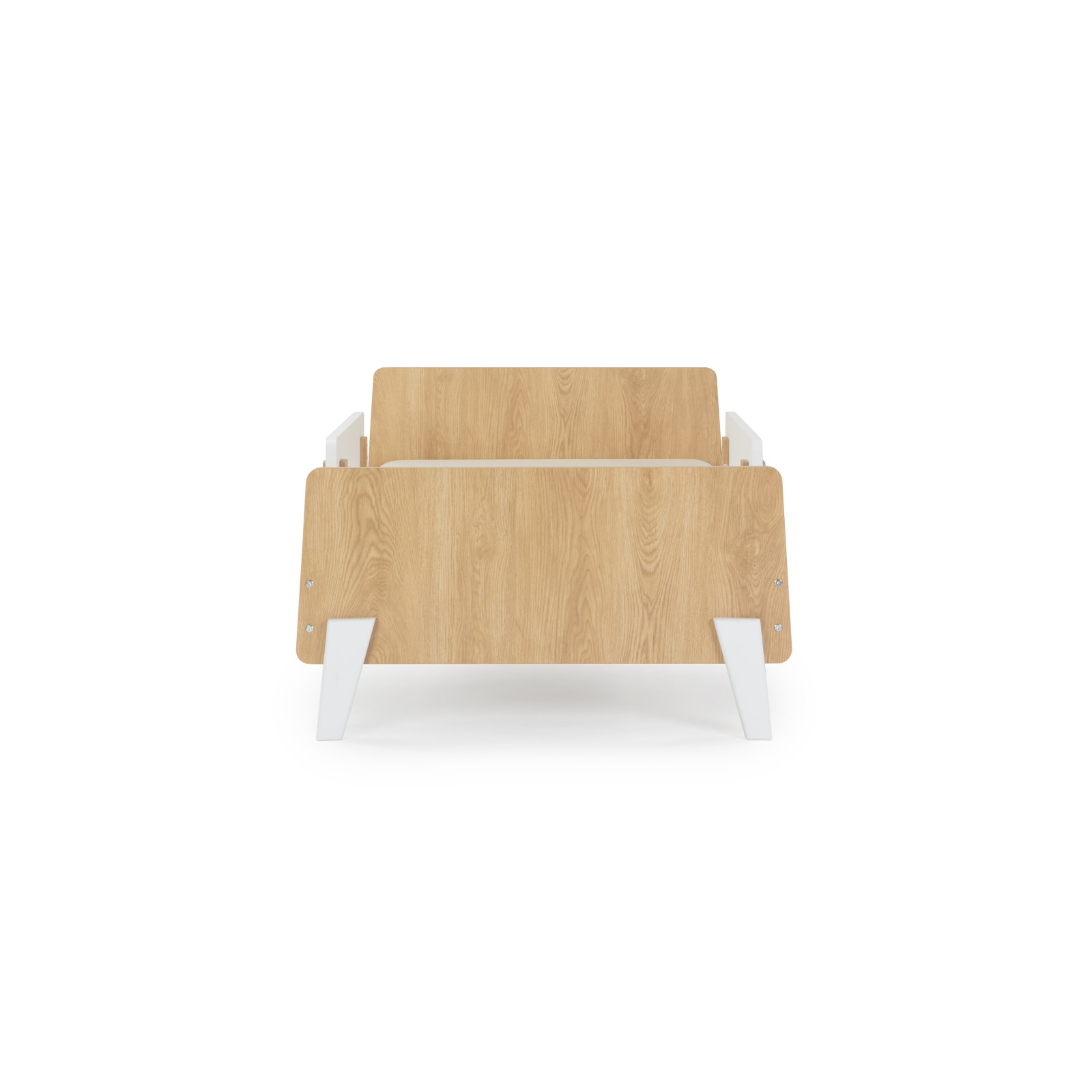 Fun Twin Bed, White/Red Oak
