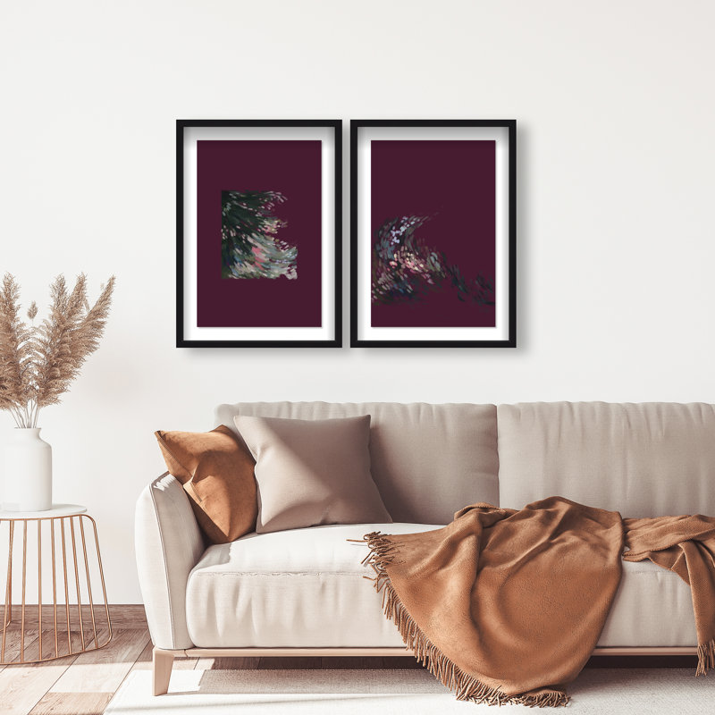 Delicate Spring Set Shadowbox Abstract Print by Oliver Gal, Black Frame, 10 x 15, 21.5"H x 31.5"W, Black Shadowbox