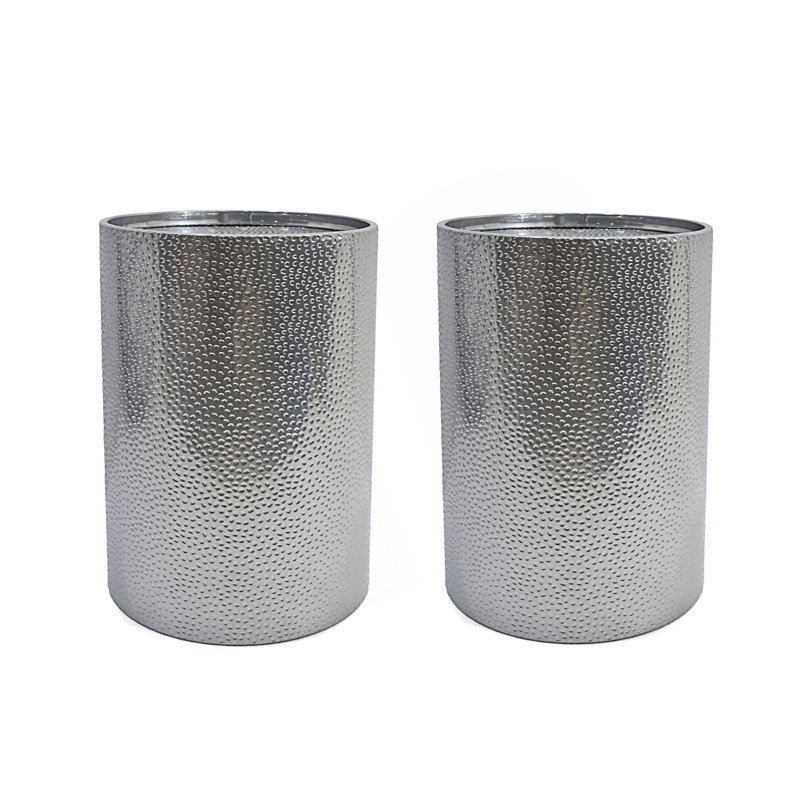 Ensemble de 2 tables d'appoint en métal, Silver