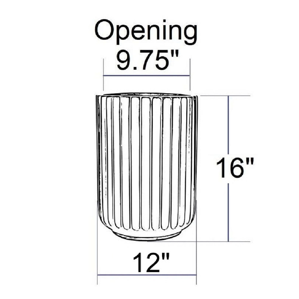 Allenville Pot Planter, 16" H x 12" W x 12" D, Gray