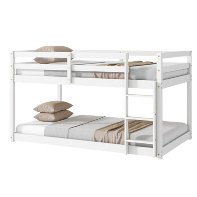 White Solid Rubber Wooden Twin Over Loft Bed. Strong And Stable. Maximize Storage Capacity. Effortless Assembly Bed, White. Build. Optimize Bedroom Storage. Simple Installation Process