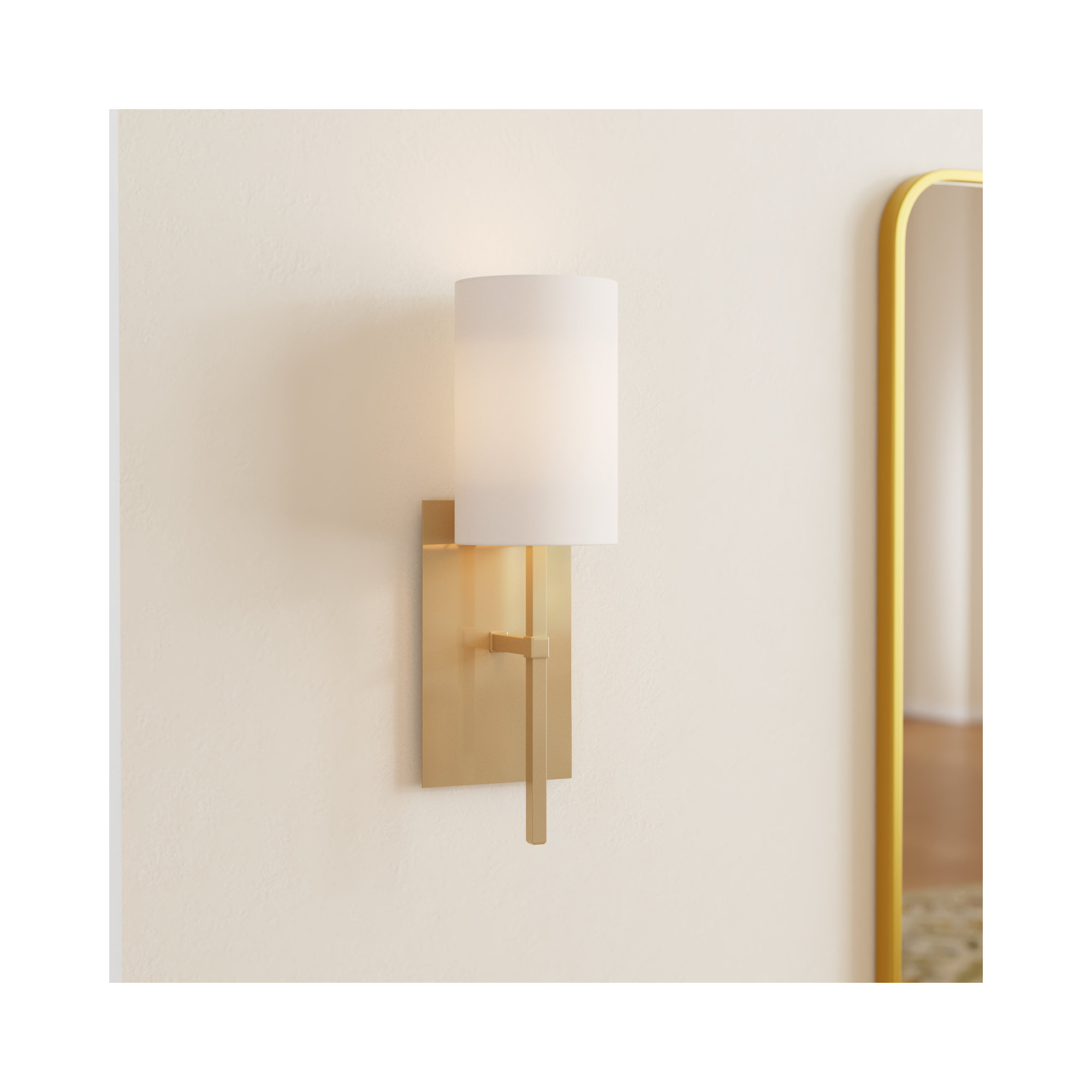 Lyla Single Light Steel Dimmable Wallchiere, Aged Brass