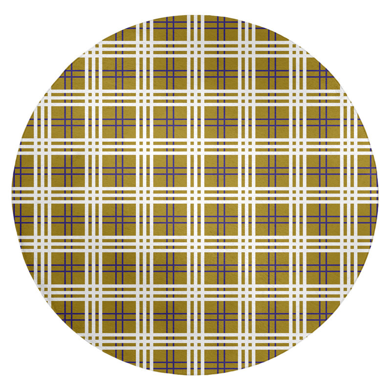Plaid Indoor Rug, Round 5'