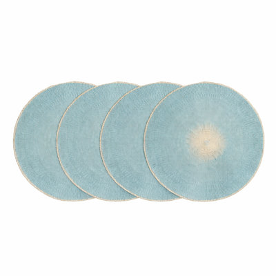 Ensemble de napperons de table en papier tissé bleu clair 15 x 15 Sunburst
