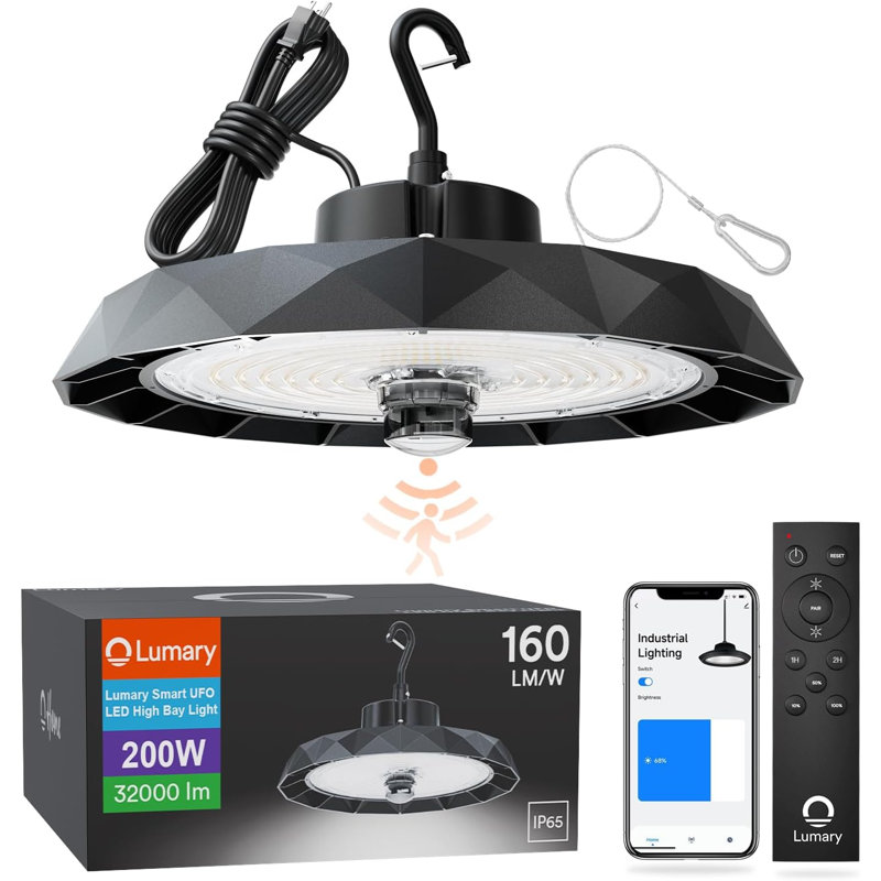 Lumary UFO 15 "Lumary Smart High Motion Capteur de mouvement 200W, compatible avec Alexa / Google via Hub (non inclus)
