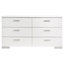 Grand lit 4 chambres, finition blanche ultrabrillante, base de lit en similicuir doux, accents de bois contemporain, pieds, éclairage à DEL bleu dans la tête de lit