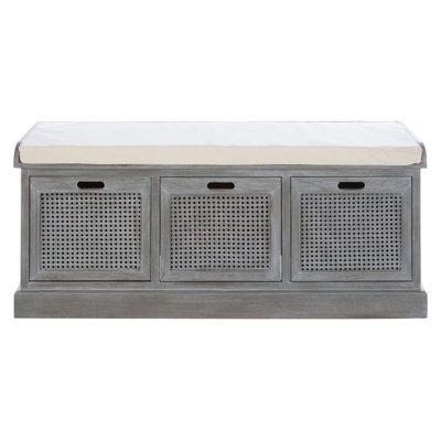 Cotton Upholstered Storage Bench