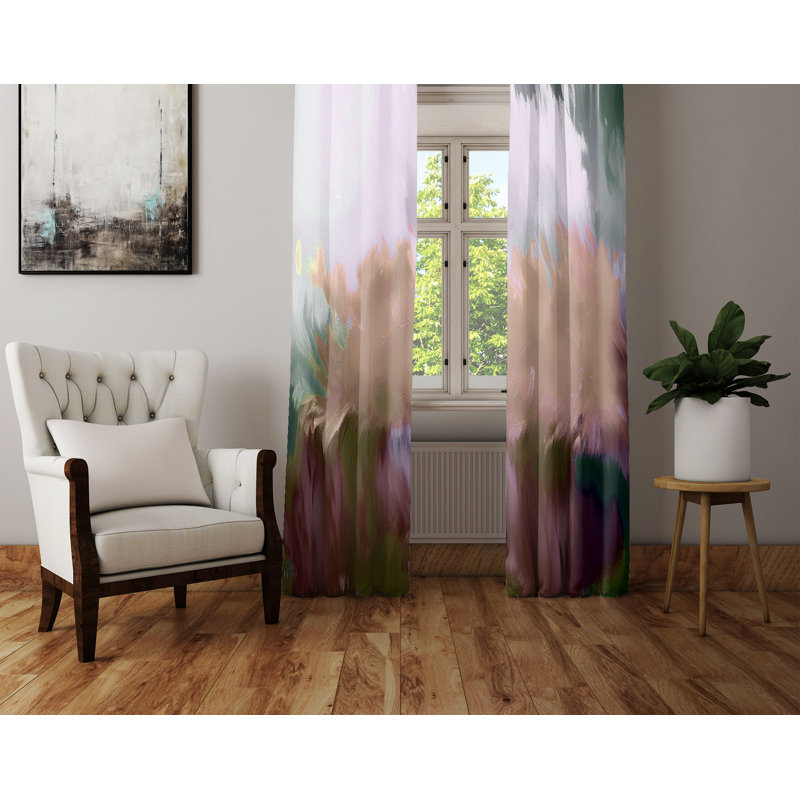 Paire de rideaux semi-transparents en polyester Dashawnda, L 20 po x L 52 po