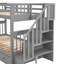 Lit superposé simple avec trois tiroirs pour la chambre à coucher, dortoir - gris Stairway-123760046