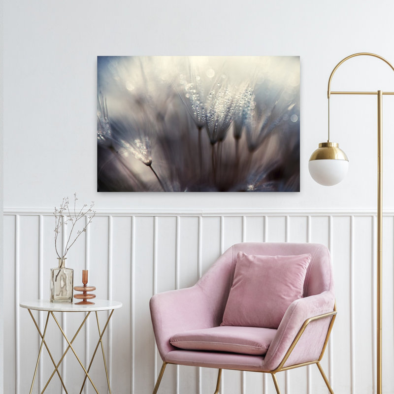 Art contemporain abstrait délicat pissenlit fleuri, H 36 po x l 24 po