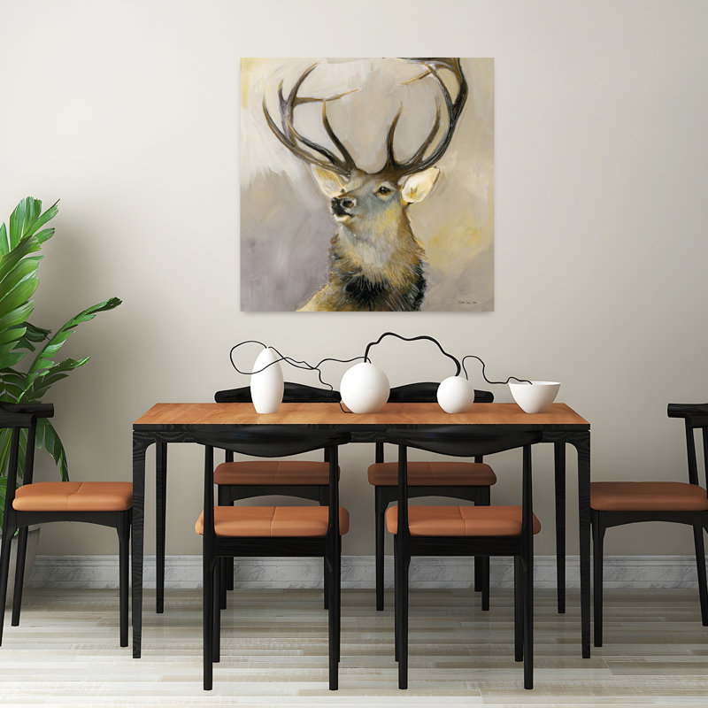 Elk Study 1, art abstrait contemporain, H 32 po x l 32 po