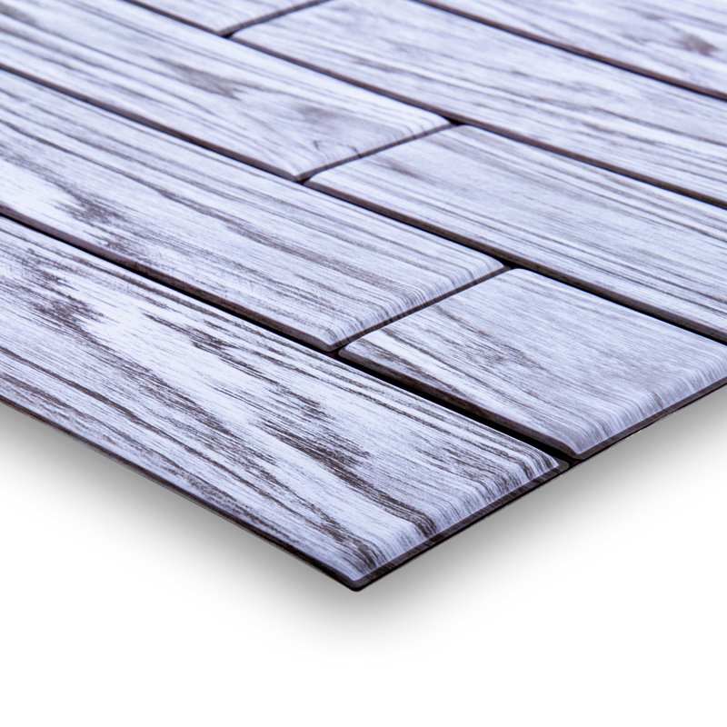 Carreau de métro en PVC 12 po x 12 po Woodgrain, Gris