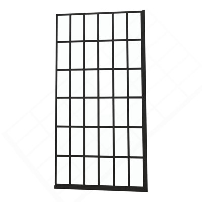 Porte de douche l 80 po x H 72 po porte de douche fixe sans cadre, 5/16 po (8 mm), entrée noire