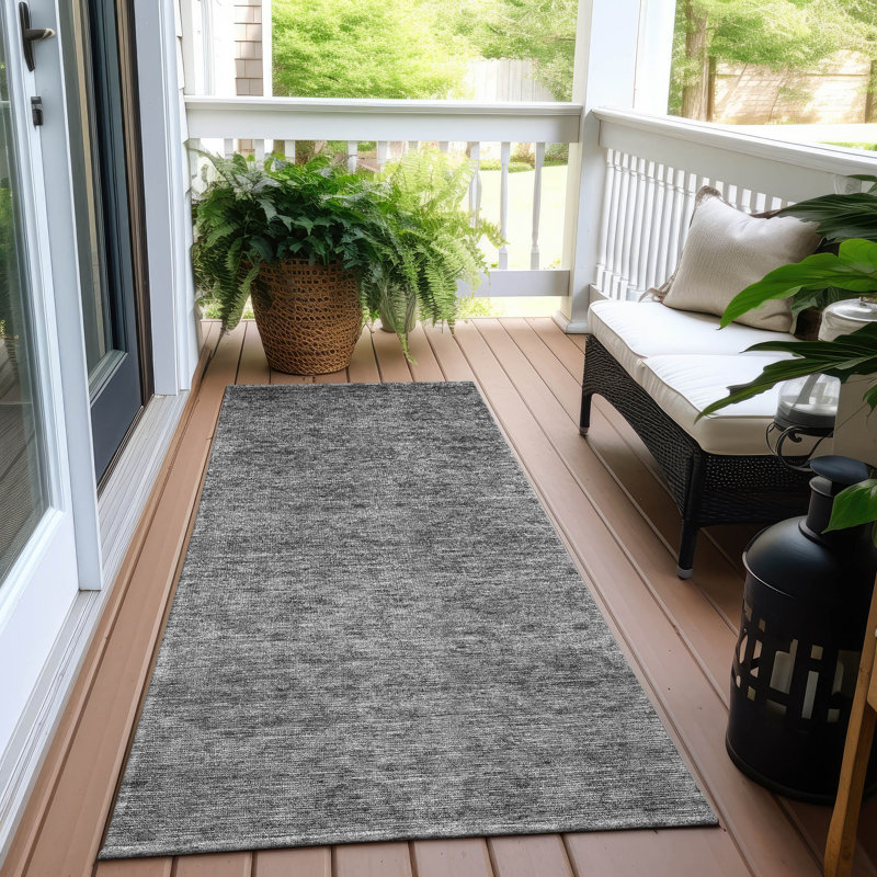 Tapis gris lavable intérieur / extérieur Glenra , 2'3" x 7'6"