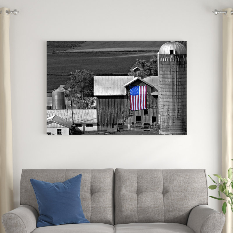 Drapeaux de nos fermiers, H 32 po x l 48 po x P 1,25 po