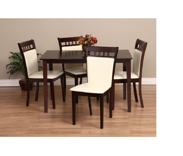 Shirlyn Solid Wood Top Four Leg Dining Set, Chalk