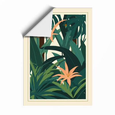 Teal Garden Blooms Botanical - Framed Print