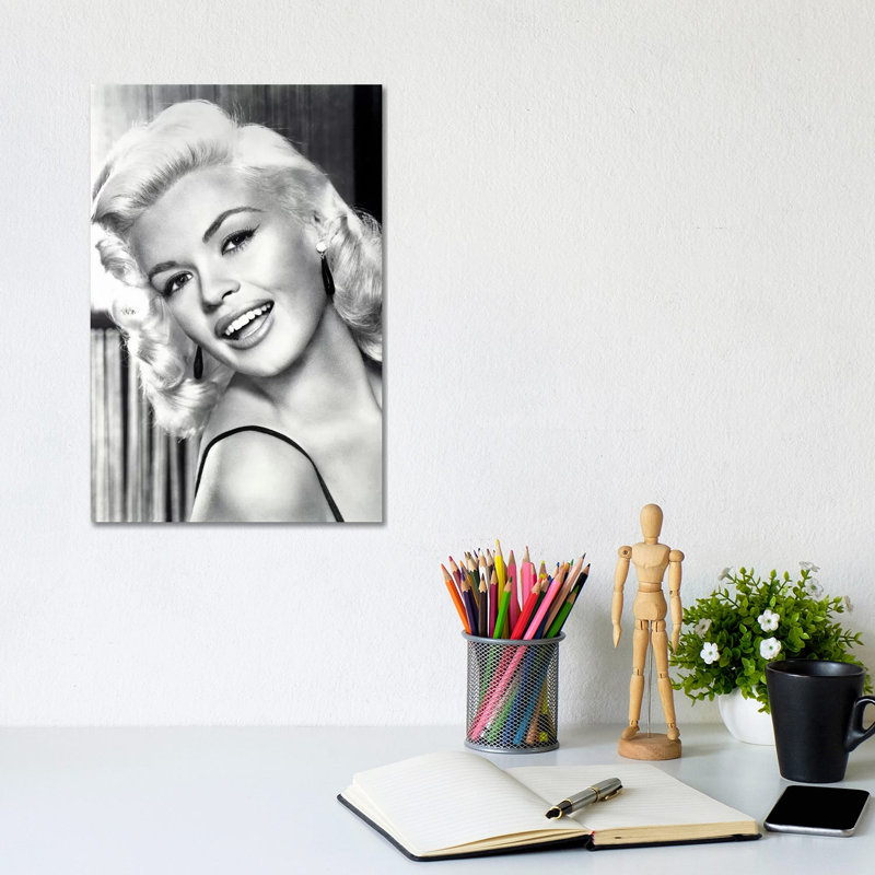 Jayne Mansfield's Gorgeous Smile by Radio Days - Print on Canvas, 20.32 cm H x 30.48 cm W, Wrapped Canvas