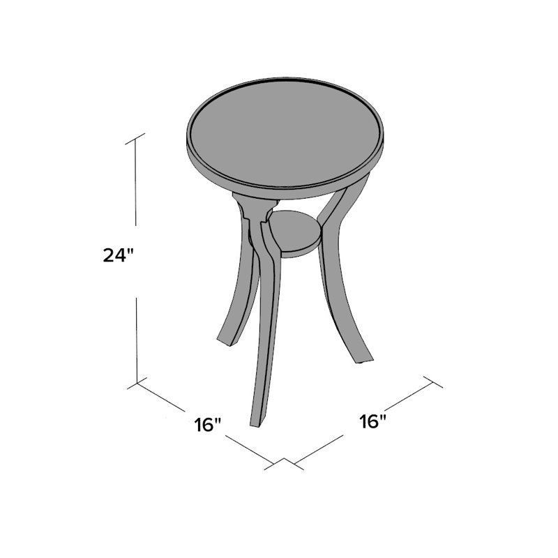 Dalton Round 15.75"W Side Table, Black Licorice