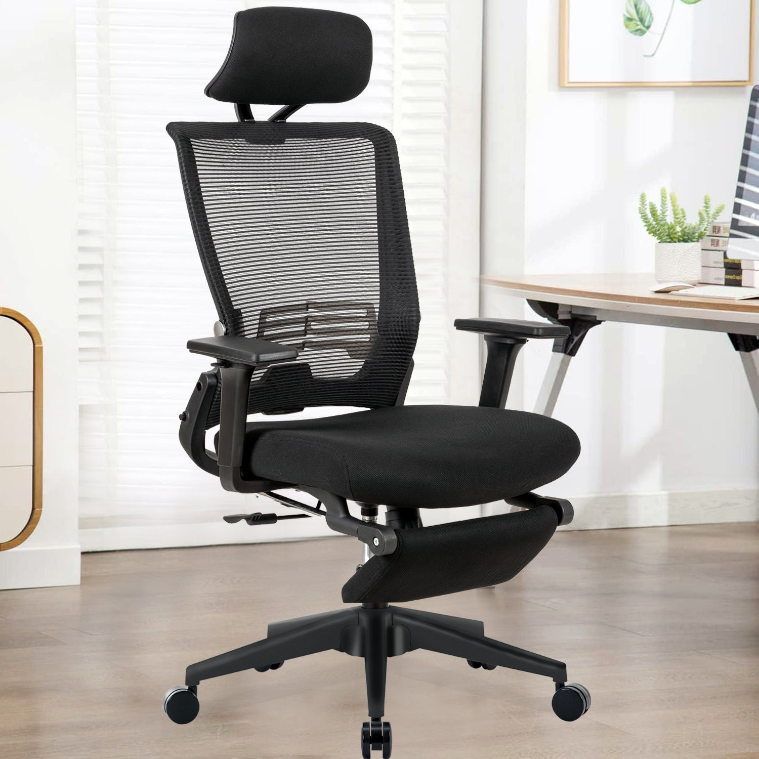 Ergonomic Task Chair, Mesh Office Seat with Lumbar Support Backrest & Flip-Up Arms Bring Home Furniture Upholstery Color: Gray