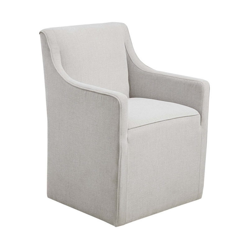 Chaise avec accoudoirs à roulettes avec jupe, Gris